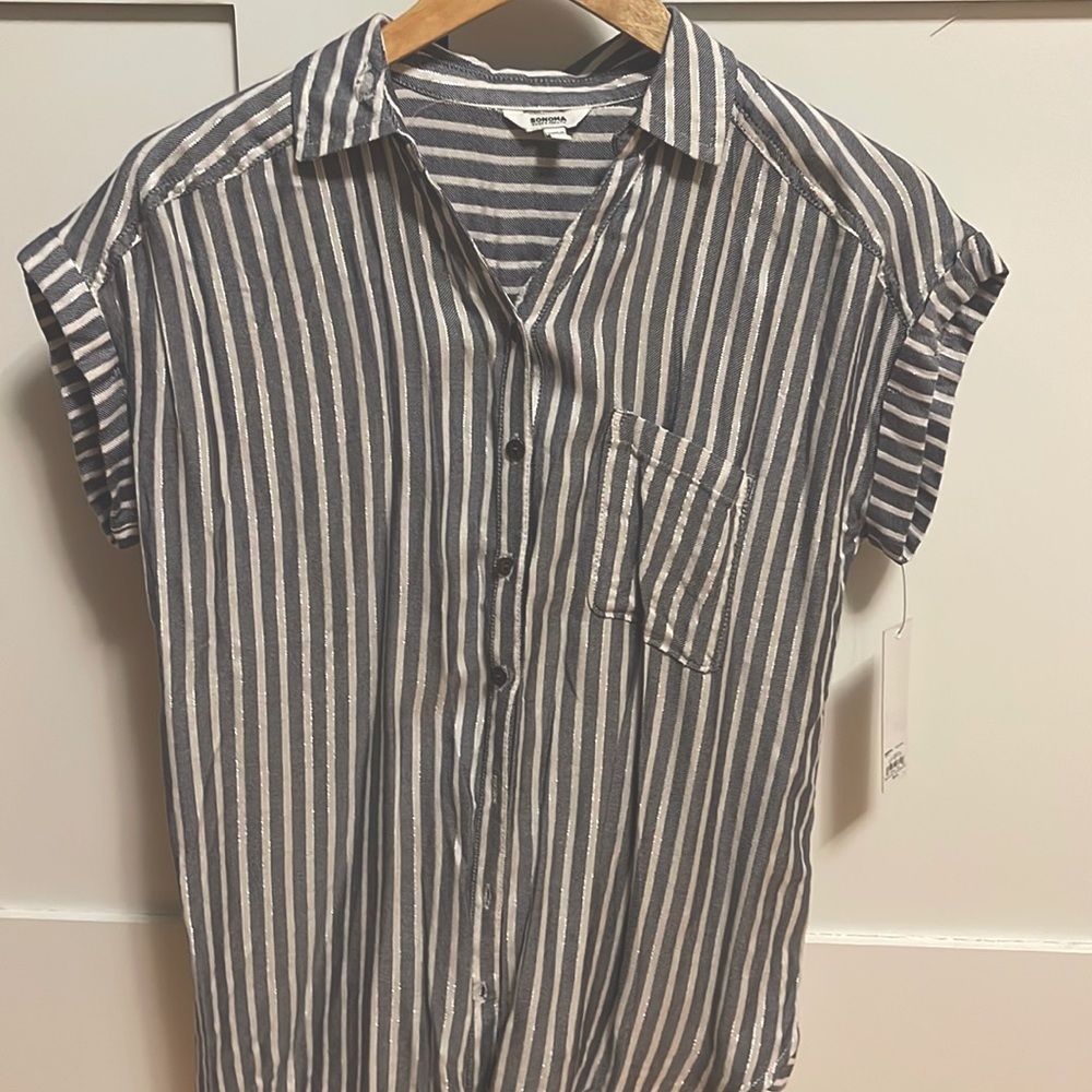 Sonoma Button front Dolman Top